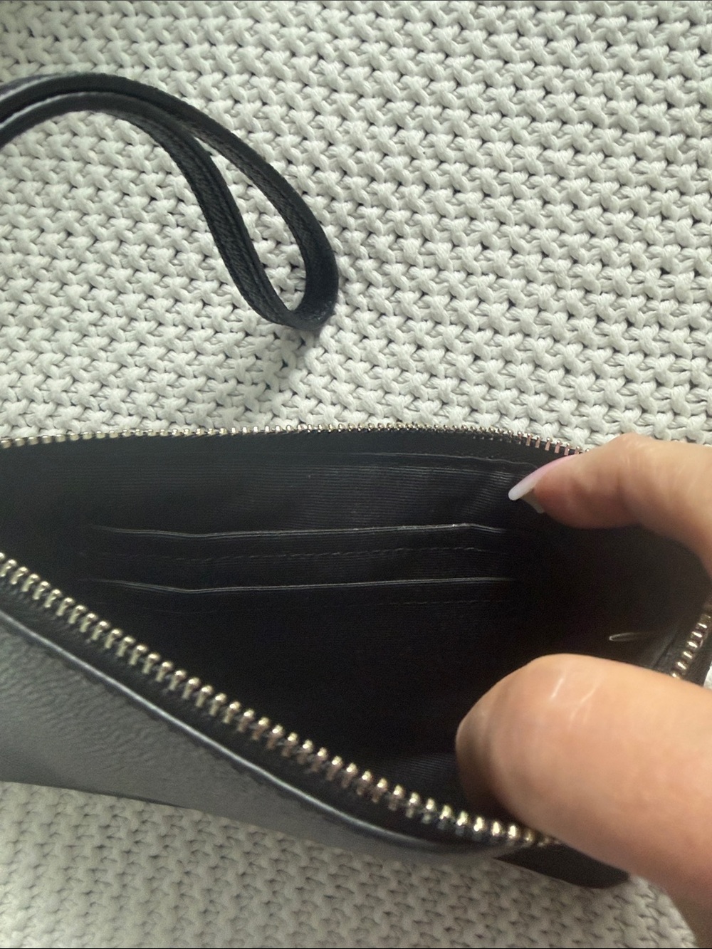 Coach Black Glitter Star Wristlet with Silver Logo - Picture 3 of 3